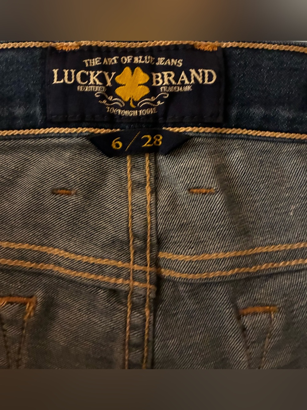 LUCKY  BRAND Dark Blue Distressed Cutoff Jean Shorts🌺 - Picture 3 of 5
